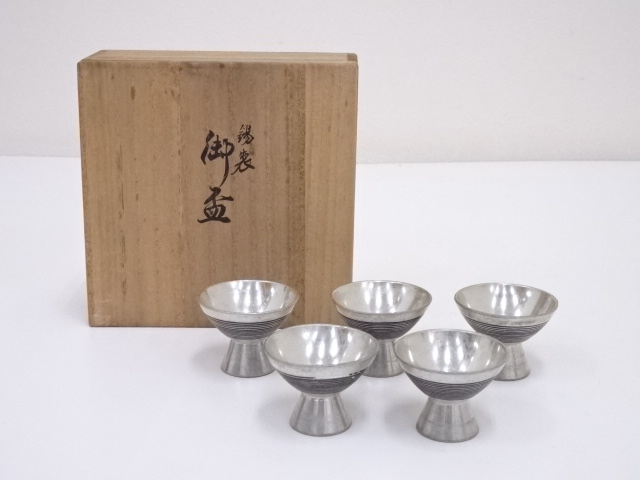 道具 ] - 道具 錫半造 錫製盃5客（175g） | ネットショップ圭 netshop
